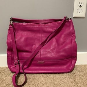 Coach Fuchsia Pink Leather Shoulder Bag